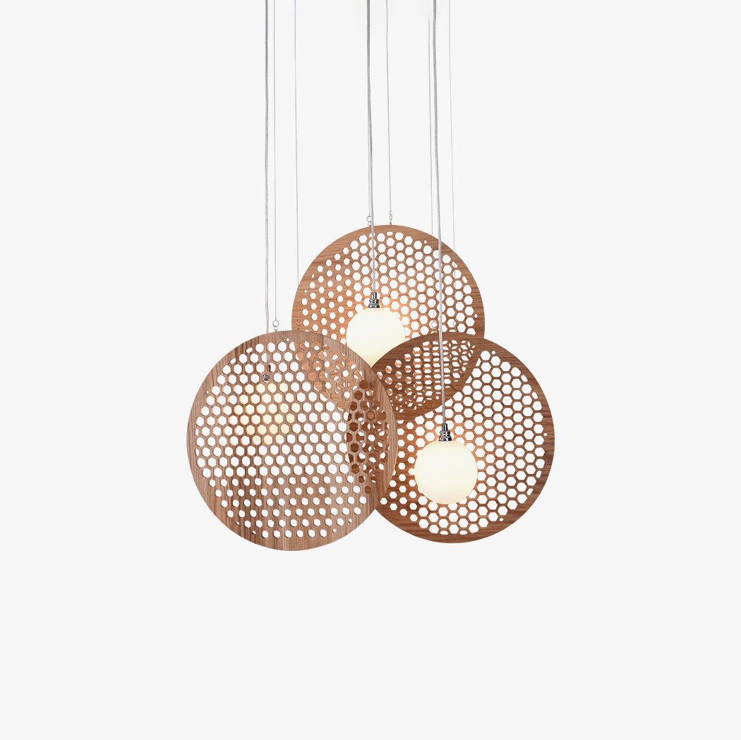 Lustre Ombelle en bois et métal – faubourg & fils