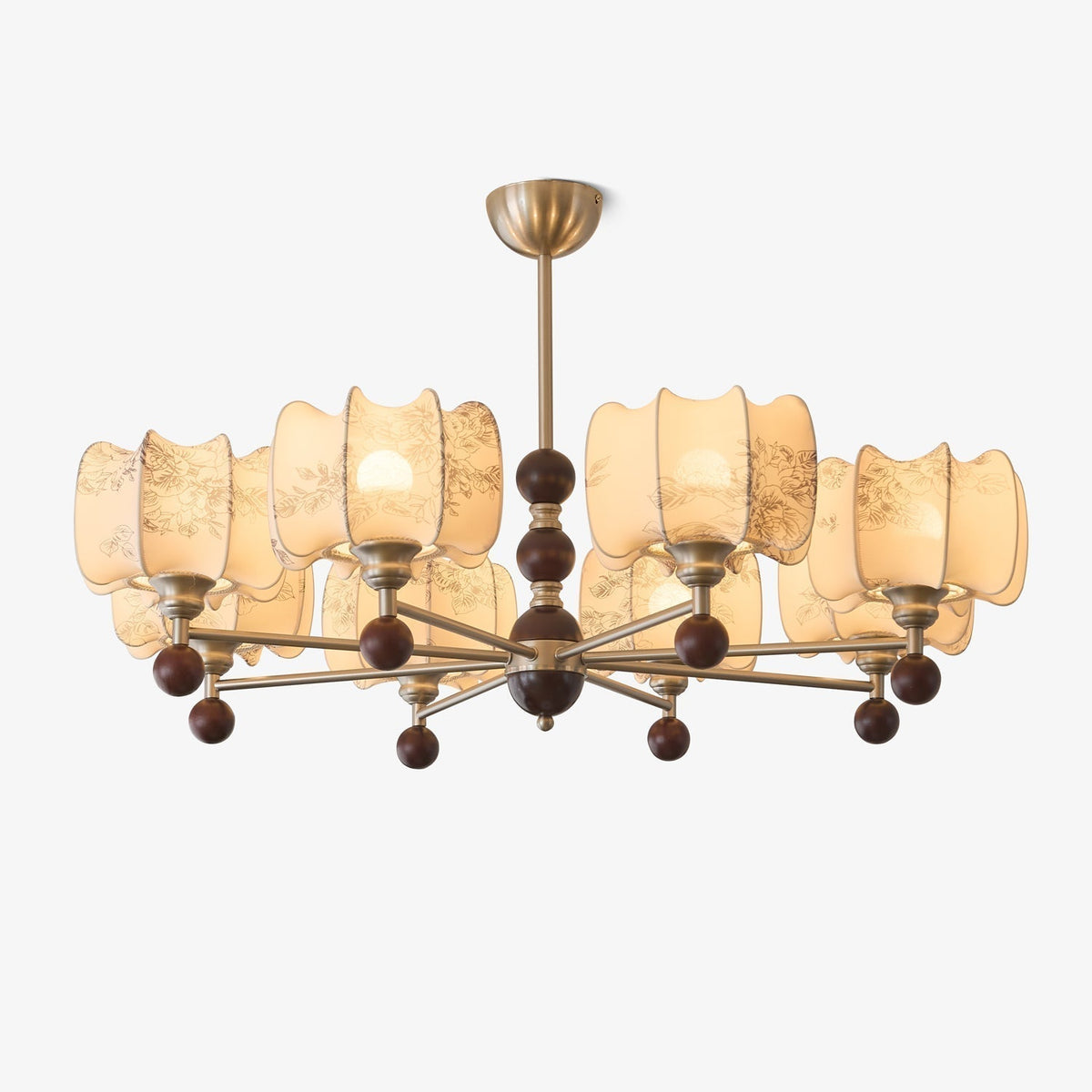 Lustre Orchidée en bois et tissu – faubourg & fils
