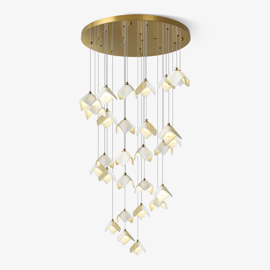 Lustre Pagode en verre et laiton – faubourg & fils