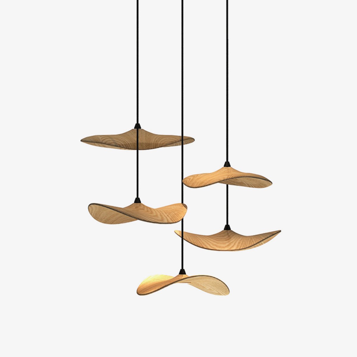 Lustre Saule en bois et métal – faubourg & fils
