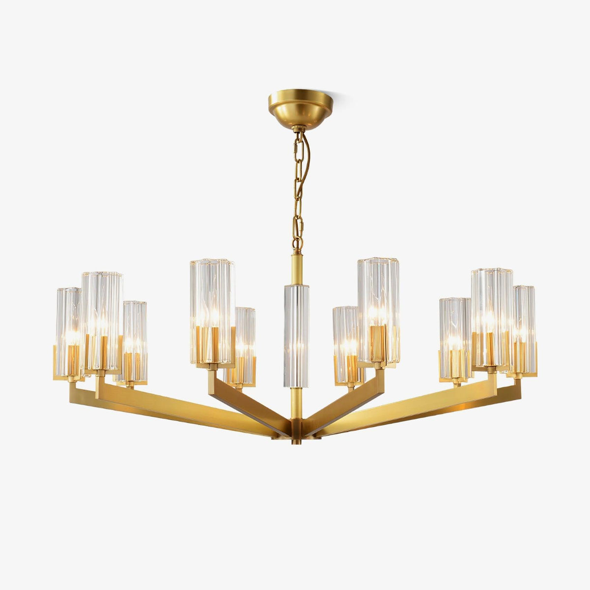 Lustre Source en verre et laiton – faubourg & fils