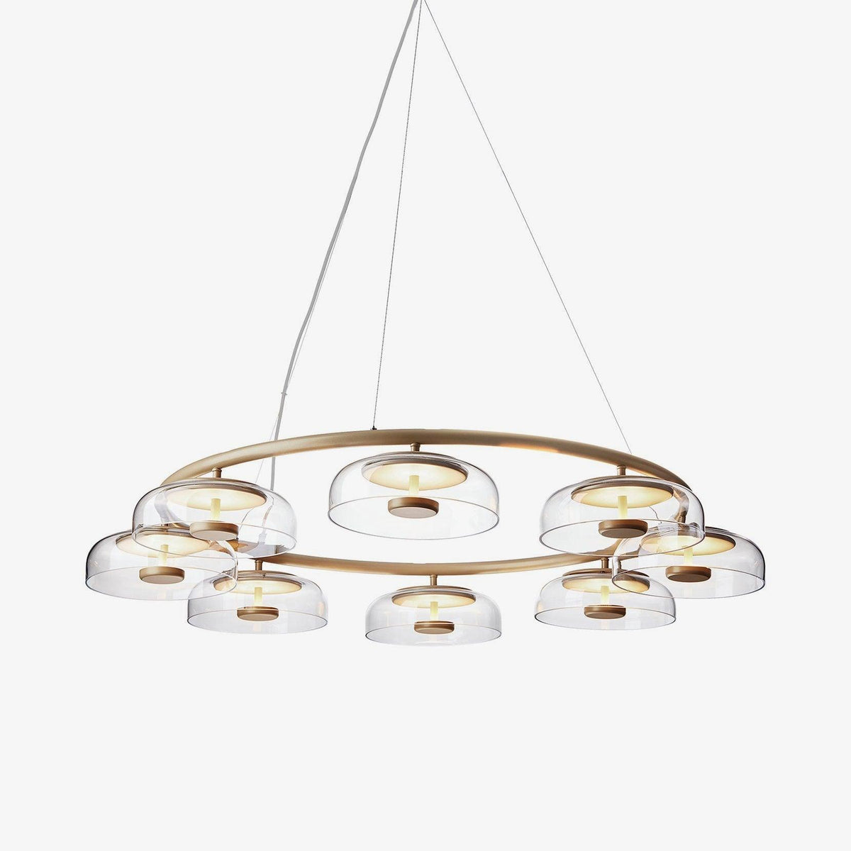 Lustre Olivier en verre et laiton – vue 9