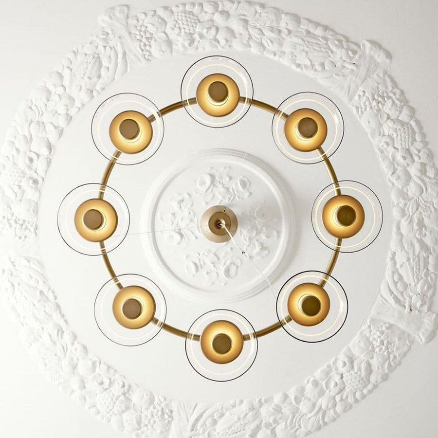 Lustre Olivier en verre et laiton – vue 5