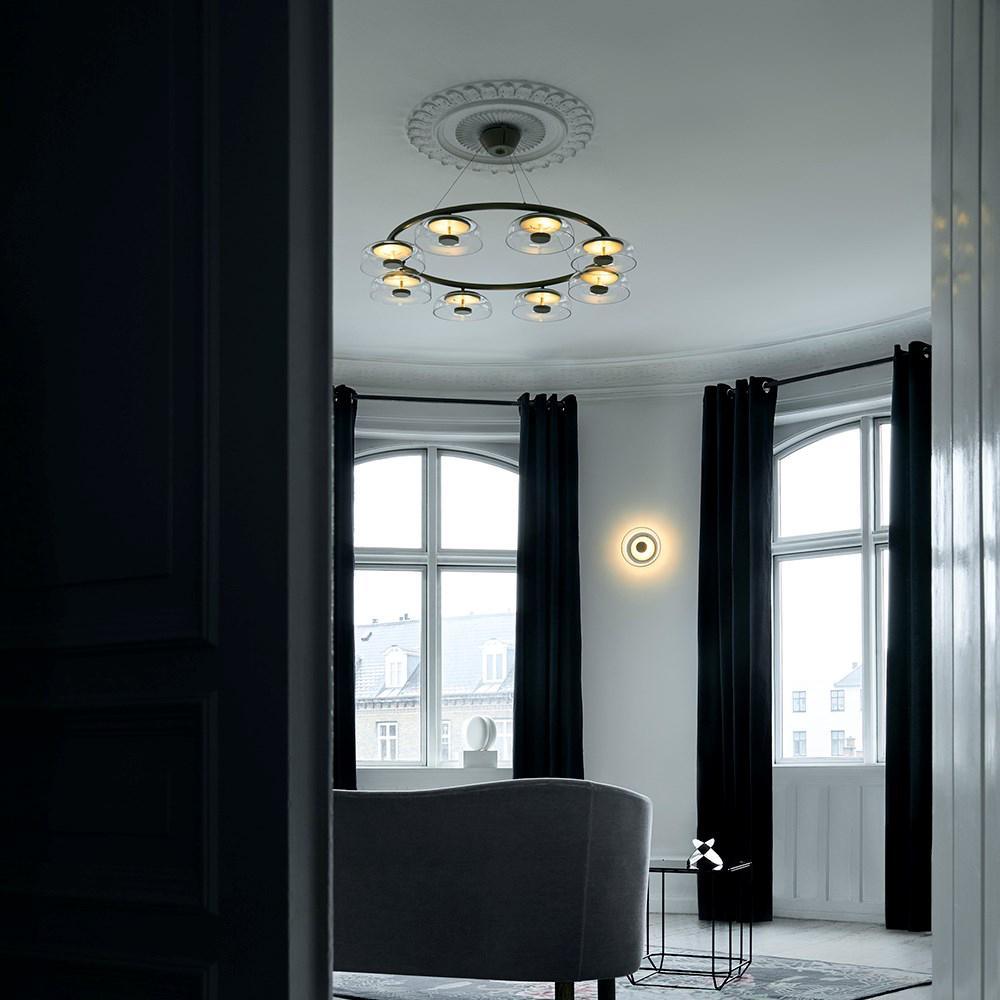 Lustre Olivier en verre et laiton – vue 2