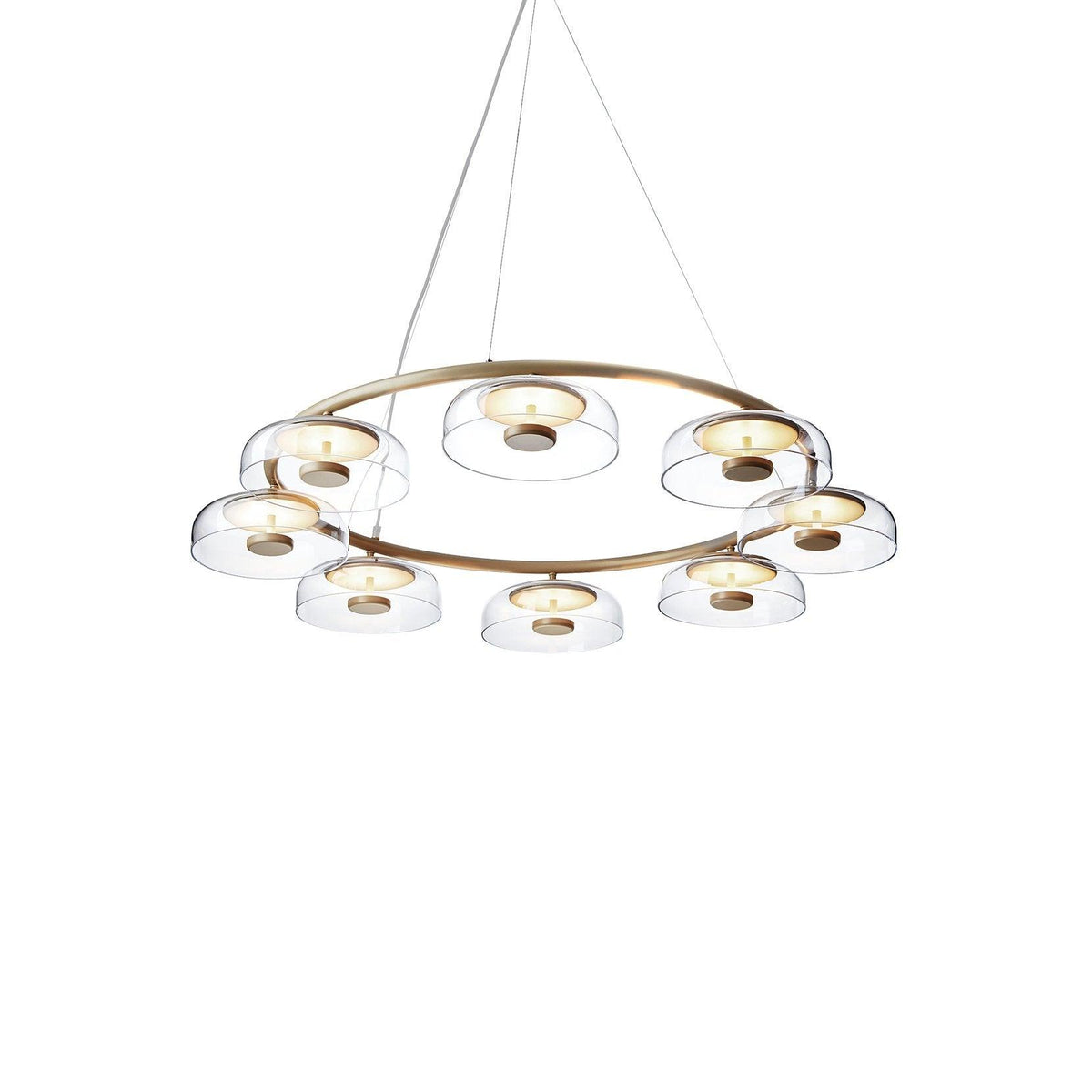 Lustre Olivier en verre et laiton – vue 6