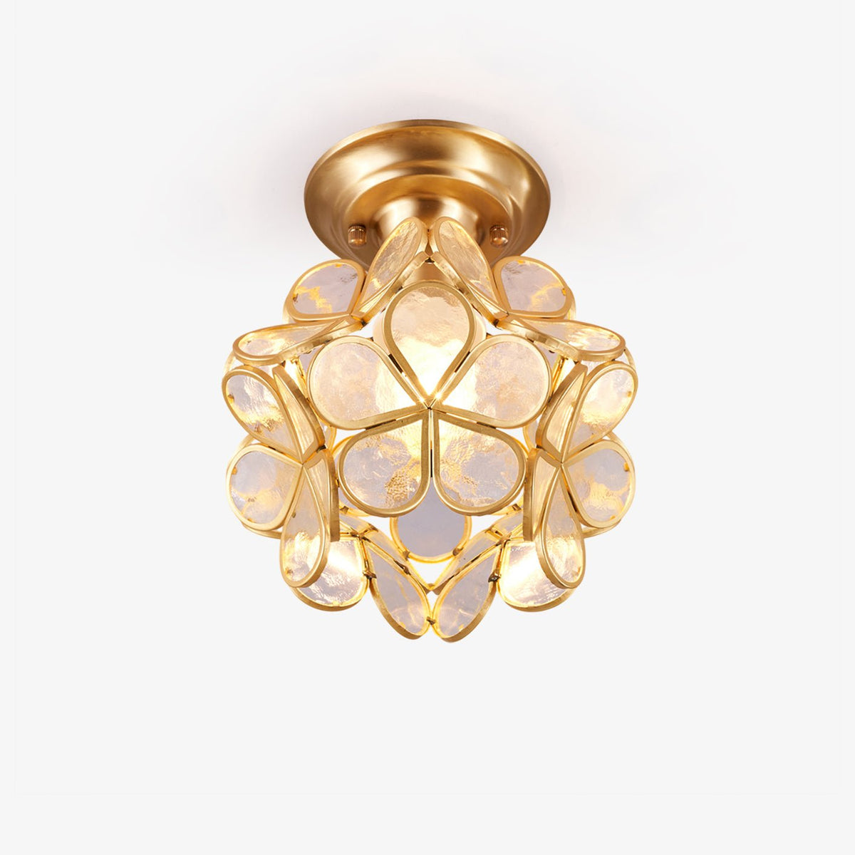 Plafonnier Tessella en verre et laiton – faubourg & fils