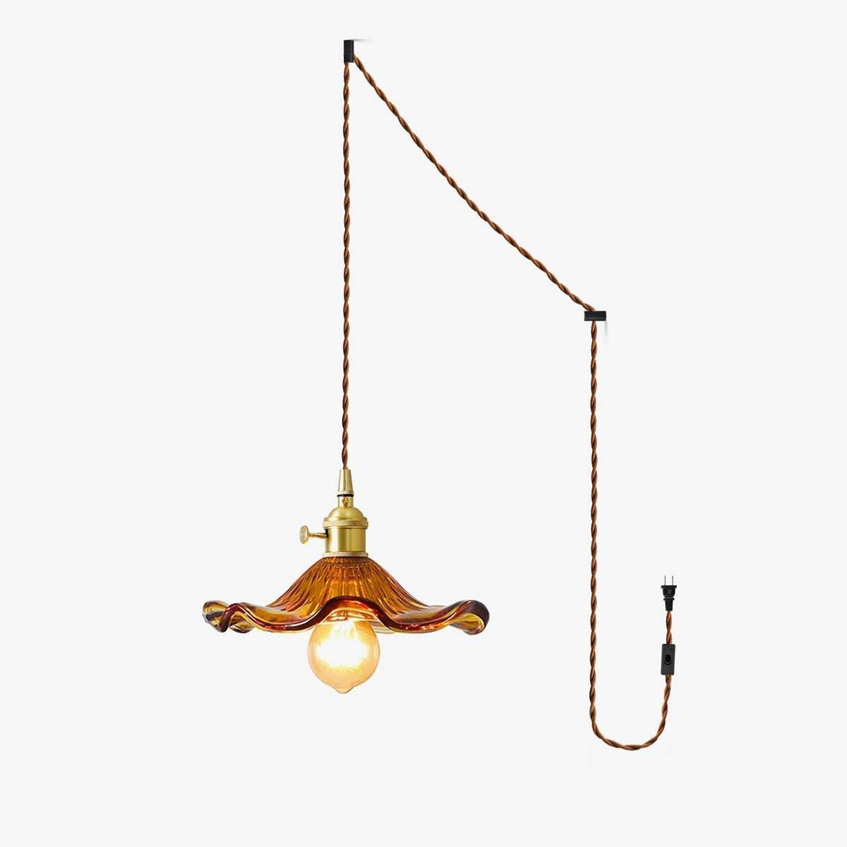 Suspension Arpège en verre et laiton – faubourg & fils