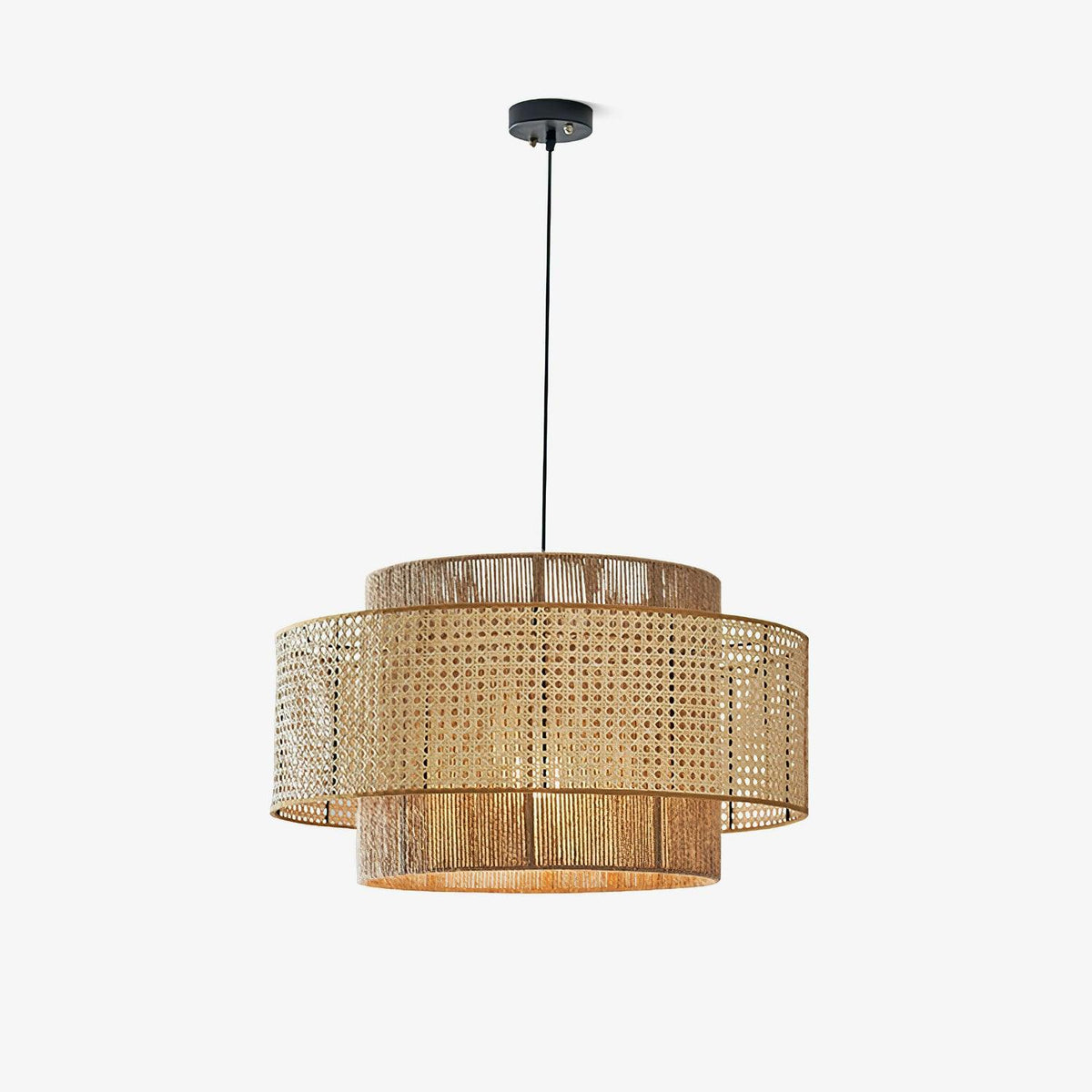 Suspension Collioure en rotin et métal – faubourg & fils