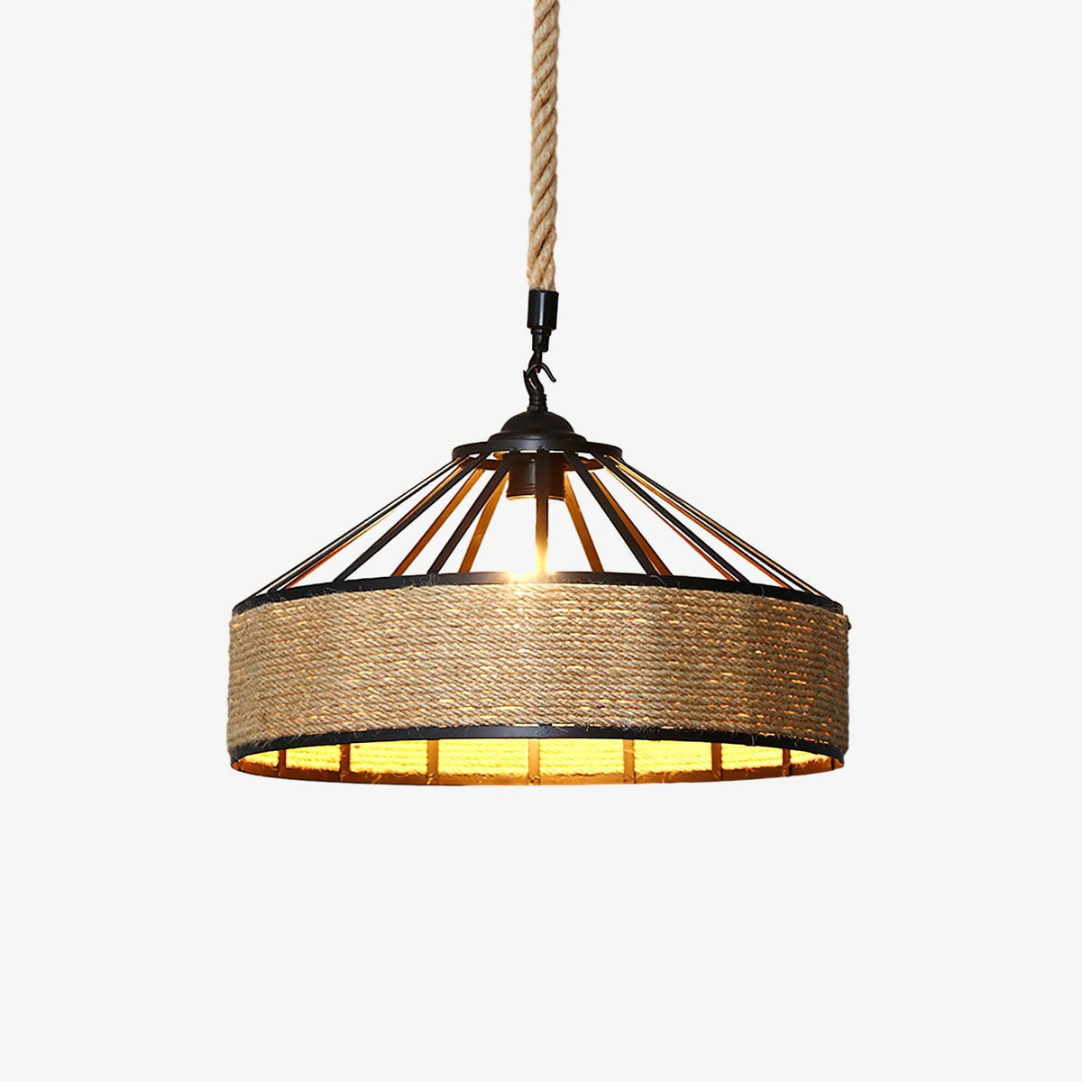 Suspension Harpe en jute et fer – faubourg & fils