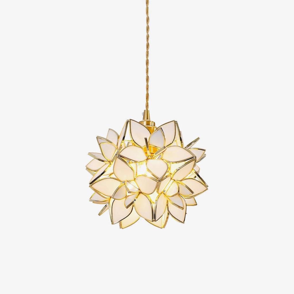 Suspension Hélène en verre et laiton – faubourg & fils