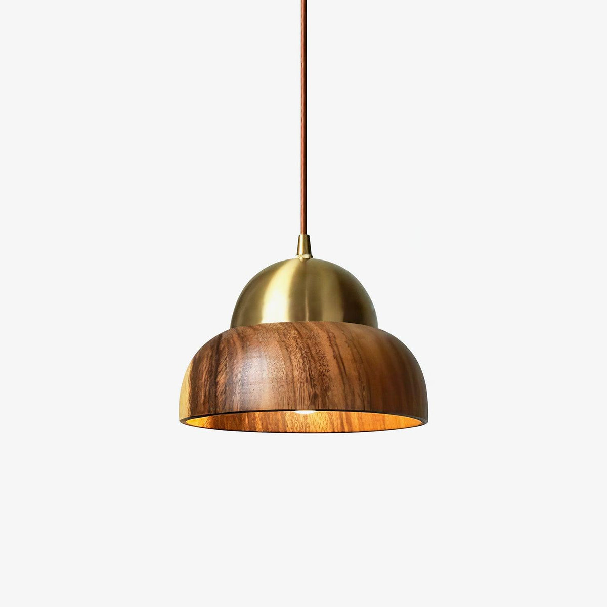 Suspension Pivoine en laiton et bois – faubourg & fils