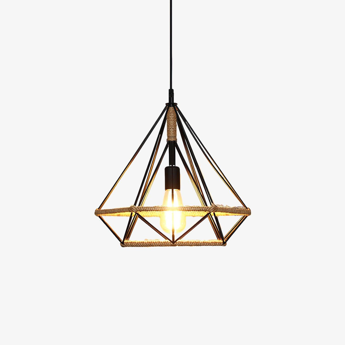 Suspension Quadrille en jute et fer – faubourg & fils