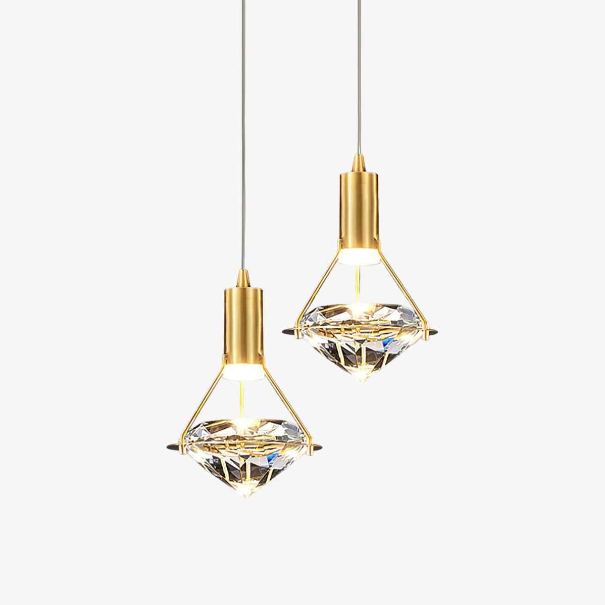 Suspension Tilbury en cristal et laiton – faubourg & fils